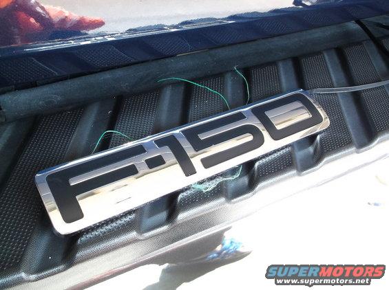 F-150 emblem in truck bed