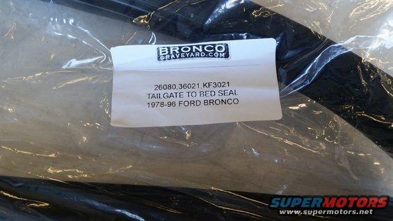 Tailgate to bed seal for 1978-96 Ford Bronco