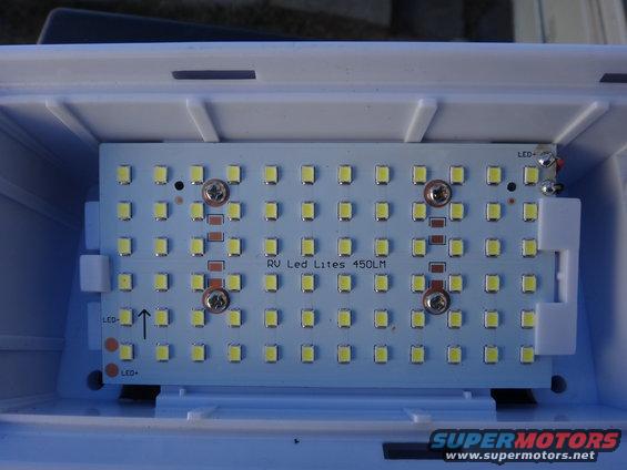 RV LED Lites 450LM circuit board with many LEDs and screw mounts