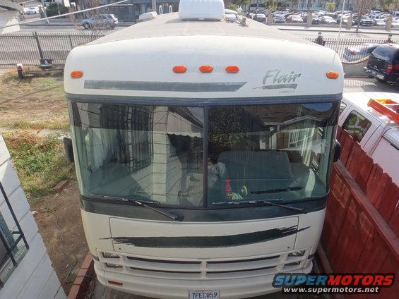 RV front with Flair logo and orange marker lights