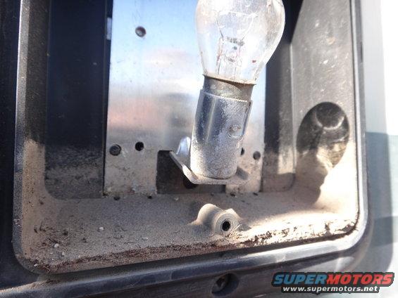 Light bulb socket with a clear bulb and metal mount, covered in dust