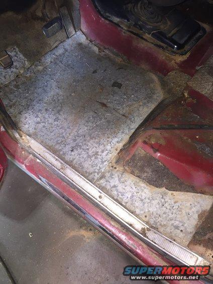 1978 Ford Bronco interior floor pan with galvanized metal patches
