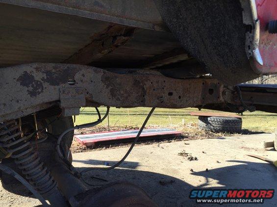 rear rusty spring hangers removed.