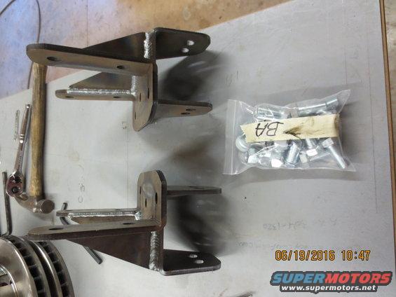 Sky Manufacturing front leaf rear hangers. These are a good option if you don't have the time to pull your own from a junkyard truck.