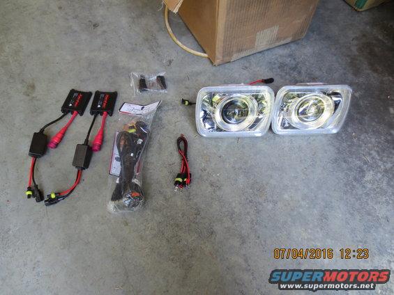 HID kit from TCM GLX on fullsizebronco.com. These headlights were very well put together from him, and the kit was very easy to install. 