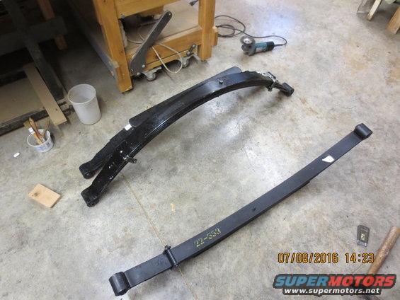 leaf springs! front leafs are for a rear K20 (5 leafs  overload) and rear leafs are 57" fords Procomp 24311.