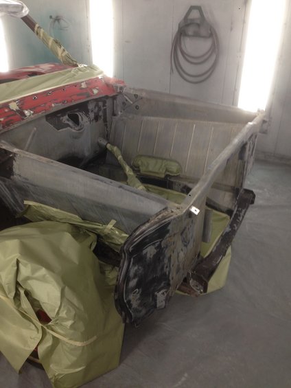 Arm resting on a car seat, possibly a vintage vehicle