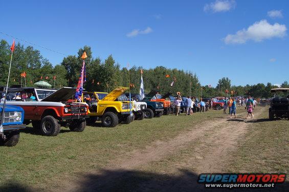 So many Broncos in the show that they ended up parking some in the weeds.