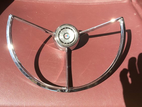 Chrome steering wheel horn ring with Buick emblem