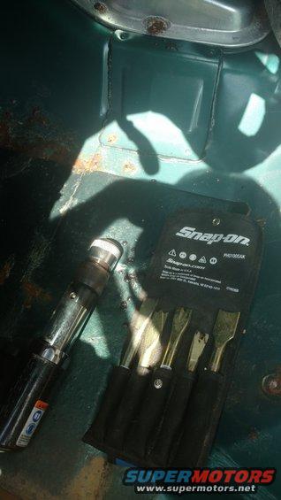 I thought this would be cake with an air hammer. . Till it made a square hole in the floor pan that wasn't needed.