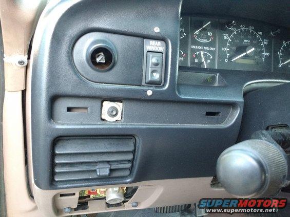 Dash bezel was broken (Thanks Ford for the plastic clips!!), so I improvised and threw some wood in it. To fix the outer clips I screwed them on.