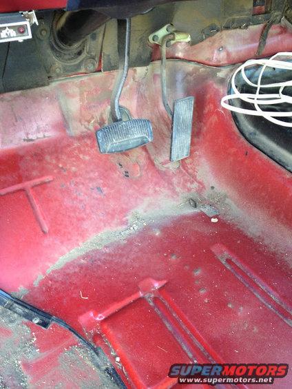 1978 Ford Bronco interior floor with pedals