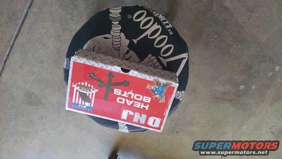 Box of DNJ Head Bolts with cartoon eagle graphic