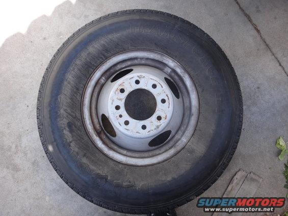 Single tire and wheel assembly on concrete