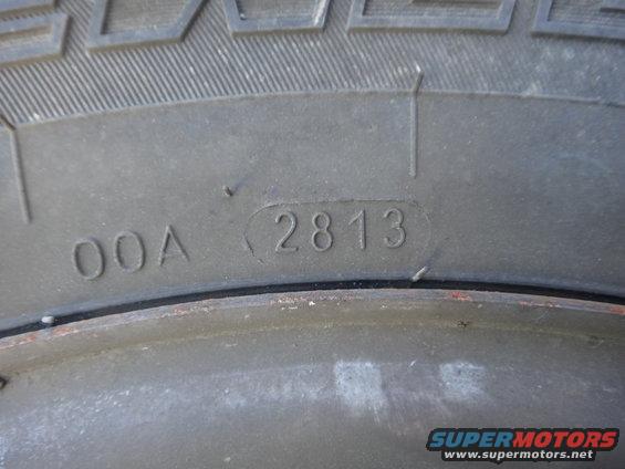 Tire sidewall with DOT code 2813