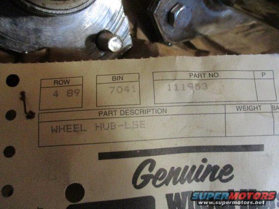 Wheel hub part with label 'WHEEL HUB-LSE' and part number 111953