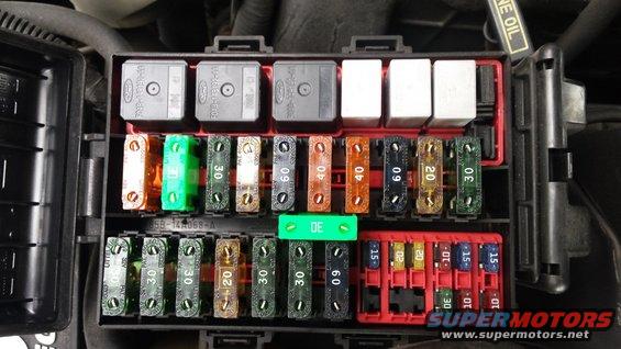 Car fuse box with multiple relays and fuses of various amperages