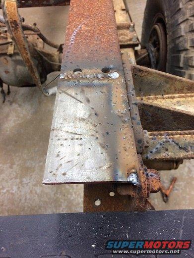 Welded frame section on rusty chassis