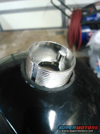 the threads now fit through and there is plenty of threads for the lock ring and bulb retainer