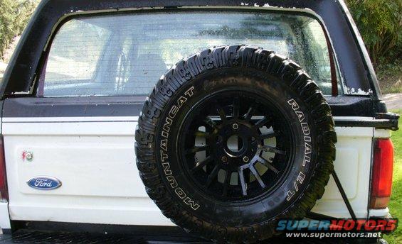 Dodge Ramcharger wheel cleaned, painted, and mounted.