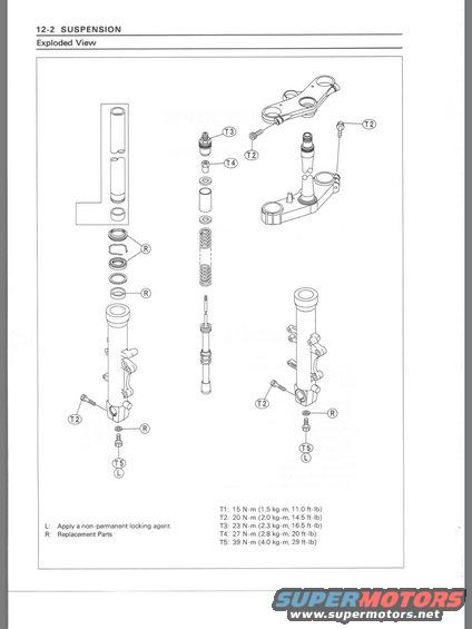 98-99 ZX9R fork exploded view