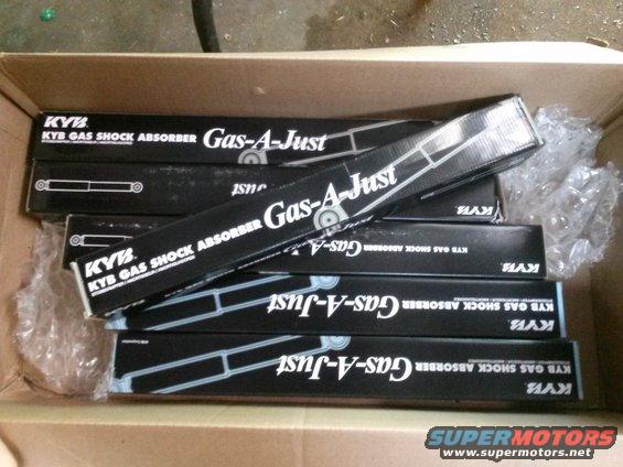 Box of KYB Gas-A-Just shock absorbers