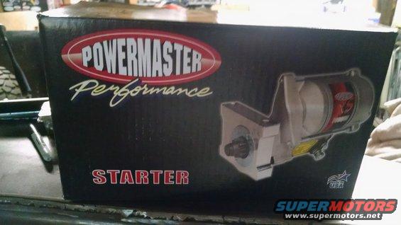 Black box with "Powermaster Performance STARTER" text and an image of a starter motor