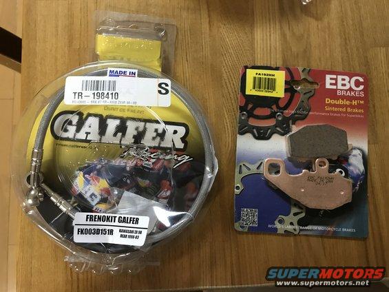 ZX9R EBC rear brake pads and Galfer rear brake
