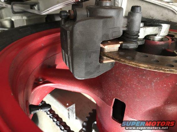 1998 ZX9R EBC rear brake pads and Galfer rear brake line