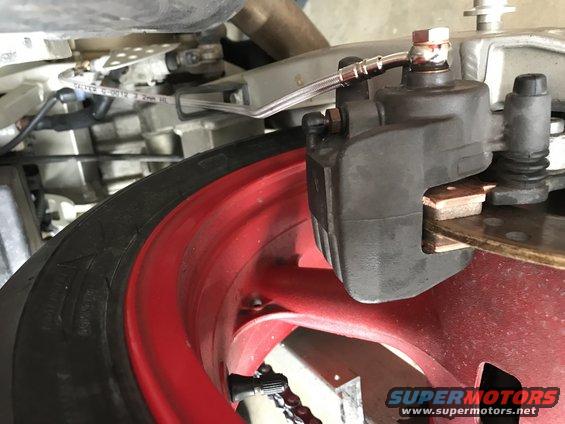 1998 ZX9R EBC rear brake pads and Galfer rear brake line