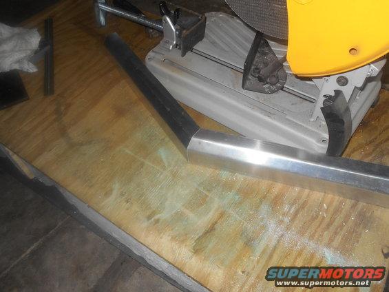 Metal tubing cut by a chop saw