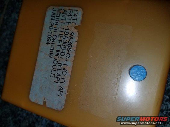 Anti-theft module with label showing part number F4TF-19A366-CA and date JAN-20-1994