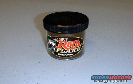 Jar of Lil Daddy Roth Flake paint in Beaver Brown color