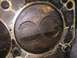 1989 Ford Bronco - Close-up of an engine cylinder and piston, showing valve reliefs.