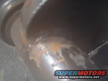 close-up of rusty exhaust pipe