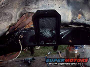 Black painted frame bracket and suspension components
