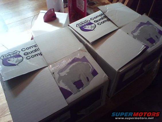 Yukon Gear & Axle boxes with polar bear logo
