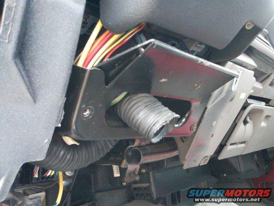Interior wiring harness and conduit, close-up view