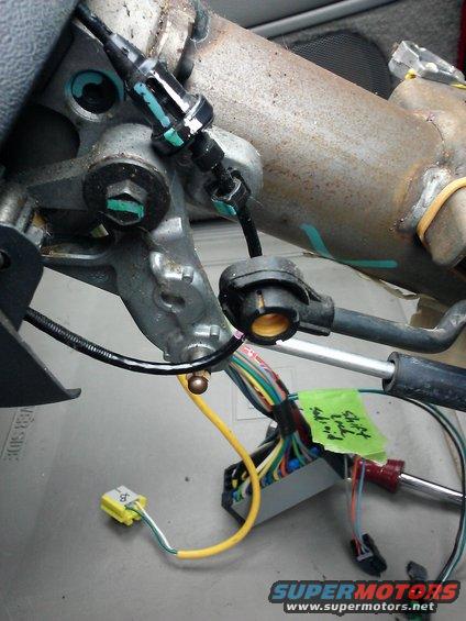 Steering column wiring harness with green tape note