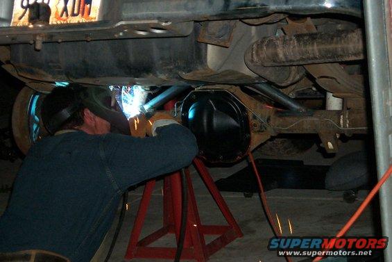 This is Scott welding on the 8.8 axle truss.
