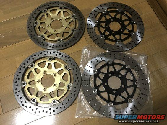 1998 ZX9R Chinese/stock rotor comparison front