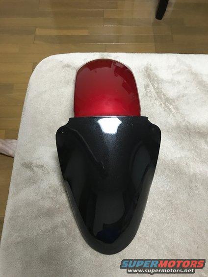 1998 ZX9R front fender with 3M black metallic vinyl wrap

