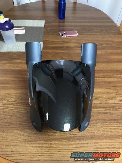 1998 ZX9R front fender with 3M black metallic vinyl wrap
