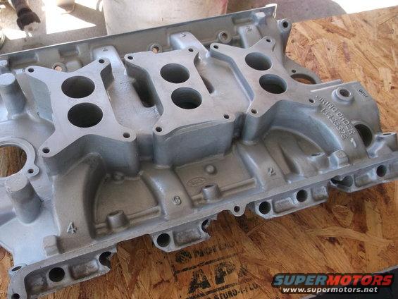 Intake manifold with four pairs of intake ports and casting numbers