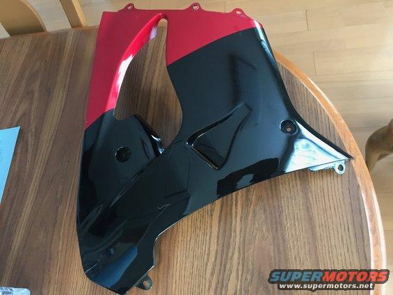 1998 ZX9R side fairings wrap with 3M dragon fire red and black metallic