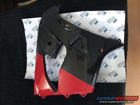 1998 ZX9R side fairings wrap with 3M dragon fire red and black metallic