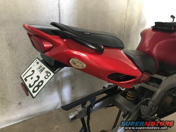 1998 ZX9R rear fairing wrap with 3M dragon fire red and black metallic, gloss black undertail
