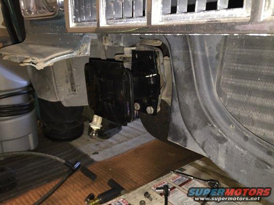 1975 Chevrolet Chevelle front grille and bumper assembly with a trailer hitch receiver attached