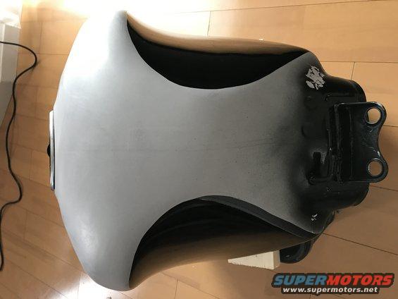 1998 ZX9R fuel tank in 3M dragon fire red with black metallic 
