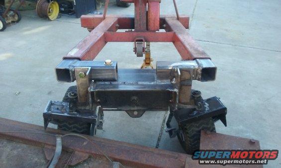 custom trailer hitch fabrication with square tubing and wheels